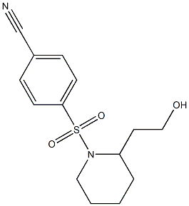 4-{[2-(2-hydroxyethyl)piperidin-1-yl]sulfonyl}benzonitrile Struktur