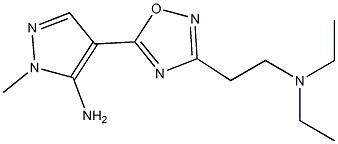 4-{3-[2-(diethylamino)ethyl]-1,2,4-oxadiazol-5-yl}-1-methyl-1H-pyrazol-5-amine Struktur