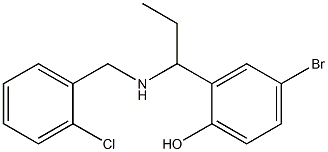 4-bromo-2-(1-{[(2-chlorophenyl)methyl]amino}propyl)phenol Struktur