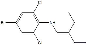 4-bromo-2,6-dichloro-N-(2-ethylbutyl)aniline Struktur