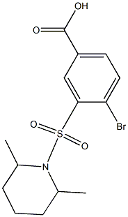 4-bromo-3-[(2,6-dimethylpiperidine-1-)sulfonyl]benzoic acid Struktur