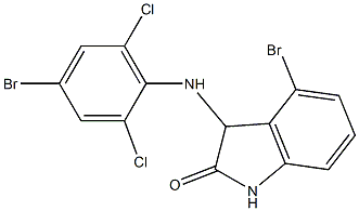 4-bromo-3-[(4-bromo-2,6-dichlorophenyl)amino]-2,3-dihydro-1H-indol-2-one Struktur