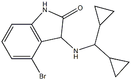 4-bromo-3-[(dicyclopropylmethyl)amino]-2,3-dihydro-1H-indol-2-one Struktur