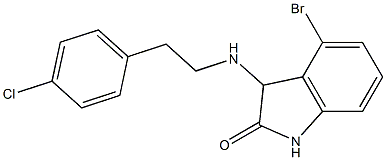 4-bromo-3-{[2-(4-chlorophenyl)ethyl]amino}-2,3-dihydro-1H-indol-2-one Struktur