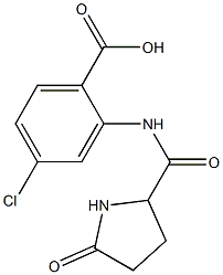 4-chloro-2-{[(5-oxopyrrolidin-2-yl)carbonyl]amino}benzoic acid Struktur