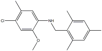 4-chloro-2-methoxy-5-methyl-N-[(2,4,6-trimethylphenyl)methyl]aniline Struktur