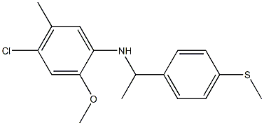 4-chloro-2-methoxy-5-methyl-N-{1-[4-(methylsulfanyl)phenyl]ethyl}aniline Struktur