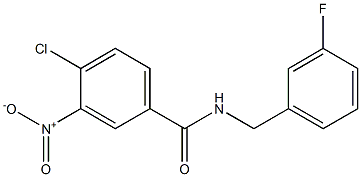 4-chloro-N-[(3-fluorophenyl)methyl]-3-nitrobenzamide Struktur