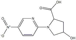 4-hydroxy-1-(5-nitropyridin-2-yl)pyrrolidine-2-carboxylic acid Struktur