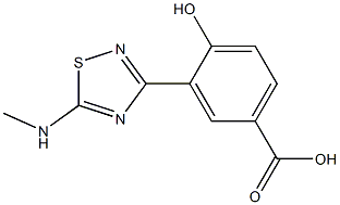 4-hydroxy-3-[5-(methylamino)-1,2,4-thiadiazol-3-yl]benzoic acid Struktur