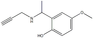 4-methoxy-2-[1-(prop-2-yn-1-ylamino)ethyl]phenol Struktur