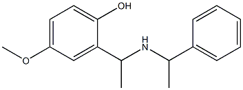 4-methoxy-2-{1-[(1-phenylethyl)amino]ethyl}phenol Struktur