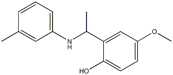 4-methoxy-2-{1-[(3-methylphenyl)amino]ethyl}phenol Struktur