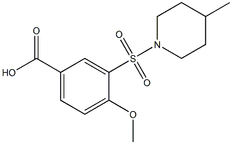 4-methoxy-3-[(4-methylpiperidine-1-)sulfonyl]benzoic acid Struktur