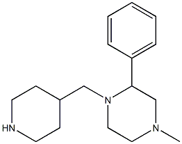 4-methyl-2-phenyl-1-(piperidin-4-ylmethyl)piperazine Struktur