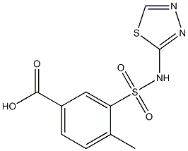 4-methyl-3-(1,3,4-thiadiazol-2-ylsulfamoyl)benzoic acid Struktur