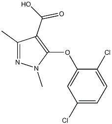 5-(2,5-dichlorophenoxy)-1,3-dimethyl-1H-pyrazole-4-carboxylic acid Struktur