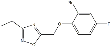 5-(2-bromo-4-fluorophenoxymethyl)-3-ethyl-1,2,4-oxadiazole Struktur