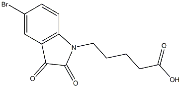 5-(5-bromo-2,3-dioxo-2,3-dihydro-1H-indol-1-yl)pentanoic acid Struktur