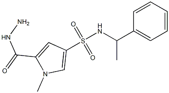 5-(hydrazinocarbonyl)-1-methyl-N-(1-phenylethyl)-1H-pyrrole-3-sulfonamide Struktur