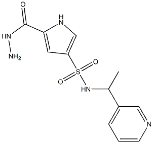 5-(hydrazinocarbonyl)-N-(1-pyridin-3-ylethyl)-1H-pyrrole-3-sulfonamide Struktur