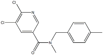 5,6-dichloro-N-methyl-N-[(4-methylphenyl)methyl]pyridine-3-carboxamide Struktur