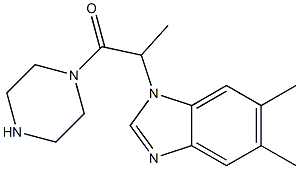 5,6-dimethyl-1-(1-methyl-2-oxo-2-piperazin-1-ylethyl)-1H-benzimidazole Struktur