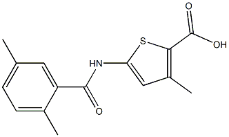 5-[(2,5-dimethylbenzene)amido]-3-methylthiophene-2-carboxylic acid Struktur