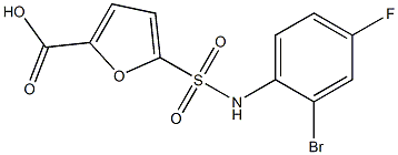 5-[(2-bromo-4-fluorophenyl)sulfamoyl]furan-2-carboxylic acid Struktur