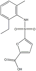 5-[(2-ethyl-6-methylphenyl)sulfamoyl]furan-2-carboxylic acid Struktur