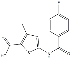 5-[(4-fluorobenzoyl)amino]-3-methylthiophene-2-carboxylic acid Struktur