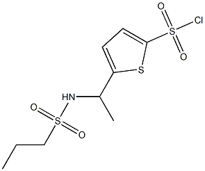 5-[1-(propane-1-sulfonamido)ethyl]thiophene-2-sulfonyl chloride Struktur