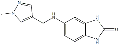 5-{[(1-methyl-1H-pyrazol-4-yl)methyl]amino}-2,3-dihydro-1H-1,3-benzodiazol-2-one Struktur