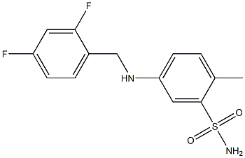 5-{[(2,4-difluorophenyl)methyl]amino}-2-methylbenzene-1-sulfonamide Struktur