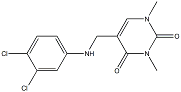 5-{[(3,4-dichlorophenyl)amino]methyl}-1,3-dimethyl-1,2,3,4-tetrahydropyrimidine-2,4-dione Struktur