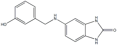 5-{[(3-hydroxyphenyl)methyl]amino}-2,3-dihydro-1H-1,3-benzodiazol-2-one Struktur