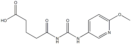 5-{[(6-methoxypyridin-3-yl)carbamoyl]amino}-5-oxopentanoic acid Struktur