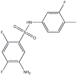 5-amino-2,4-difluoro-N-(3-fluoro-4-methylphenyl)benzene-1-sulfonamide Struktur