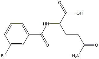 5-amino-2-[(3-bromobenzoyl)amino]-5-oxopentanoic acid Struktur