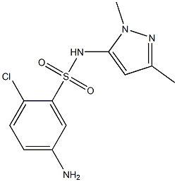 5-amino-2-chloro-N-(1,3-dimethyl-1H-pyrazol-5-yl)benzene-1-sulfonamide Struktur