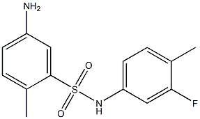 5-amino-N-(3-fluoro-4-methylphenyl)-2-methylbenzene-1-sulfonamide Struktur