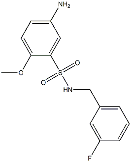 5-amino-N-[(3-fluorophenyl)methyl]-2-methoxybenzene-1-sulfonamide Struktur