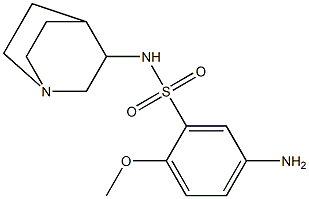 5-amino-N-{1-azabicyclo[2.2.2]octan-3-yl}-2-methoxybenzene-1-sulfonamide Struktur