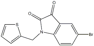 5-bromo-1-(thiophen-2-ylmethyl)-2,3-dihydro-1H-indole-2,3-dione Struktur