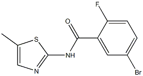 5-bromo-2-fluoro-N-(5-methyl-1,3-thiazol-2-yl)benzamide Struktur