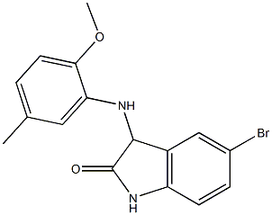 5-bromo-3-[(2-methoxy-5-methylphenyl)amino]-2,3-dihydro-1H-indol-2-one Struktur