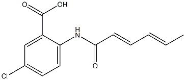 5-chloro-2-(hexa-2,4-dienamido)benzoic acid Struktur