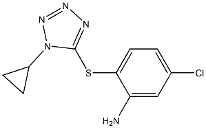 5-chloro-2-[(1-cyclopropyl-1H-1,2,3,4-tetrazol-5-yl)sulfanyl]aniline Struktur