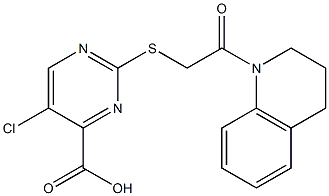 5-chloro-2-{[2-(3,4-dihydroquinolin-1(2H)-yl)-2-oxoethyl]thio}pyrimidine-4-carboxylic acid Struktur