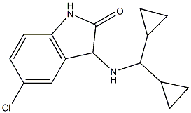 5-chloro-3-[(dicyclopropylmethyl)amino]-2,3-dihydro-1H-indol-2-one Struktur